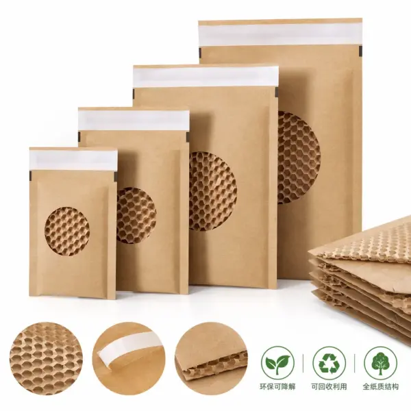 Eco-Friendly Paper Honeycomb Bubble Mailers (Biodegradable Protective Mailing Bags)
