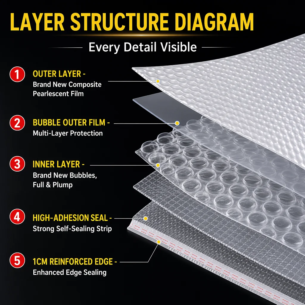 Custom Pearl Film Bubble Mailers (Economical Protective Shipping Bags) - Image 2