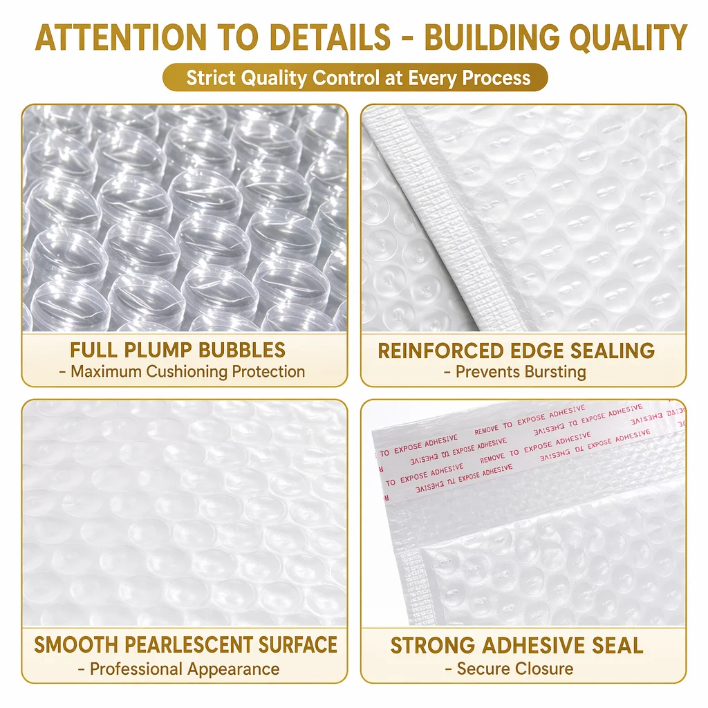 Custom Pearl Film Bubble Mailers (Economical Protective Shipping Bags) - Image 4