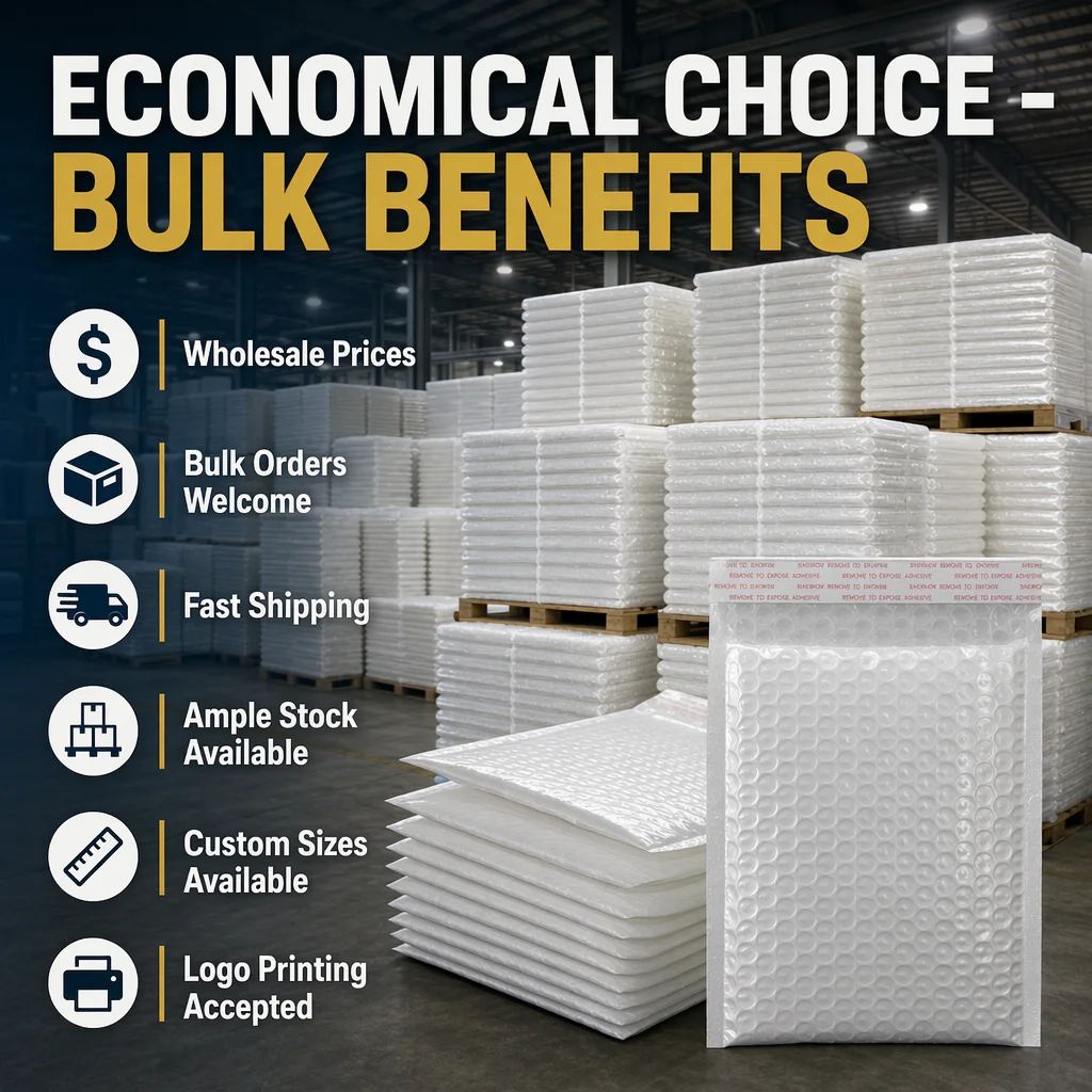 Custom Pearl Film Bubble Mailers (Economical Protective Shipping Bags) - Image 7